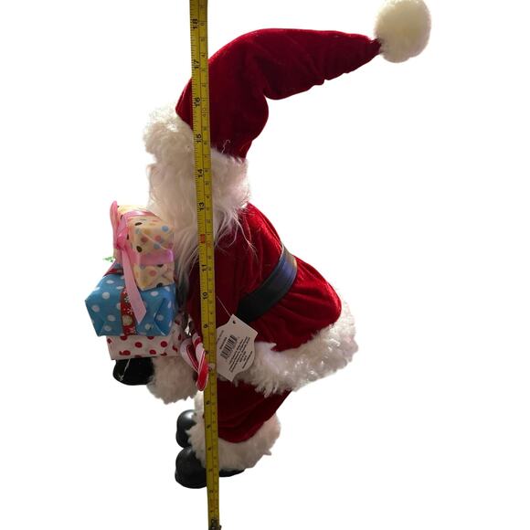 Santa claus carring presents, bent over trying to place the presents18” tall NWT - Picture 5 of 6